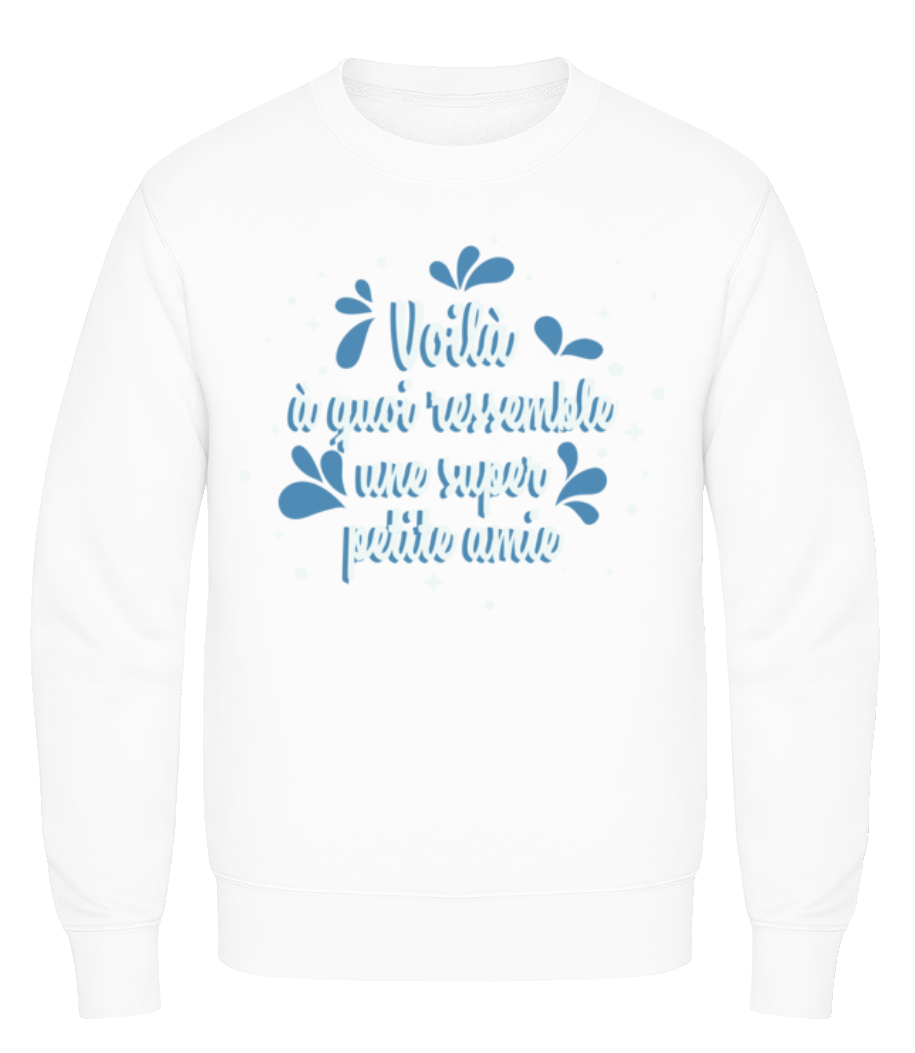 Aperçu: Voilà Une Super Copine - Sweatshirt Homme - Blanc - Devant