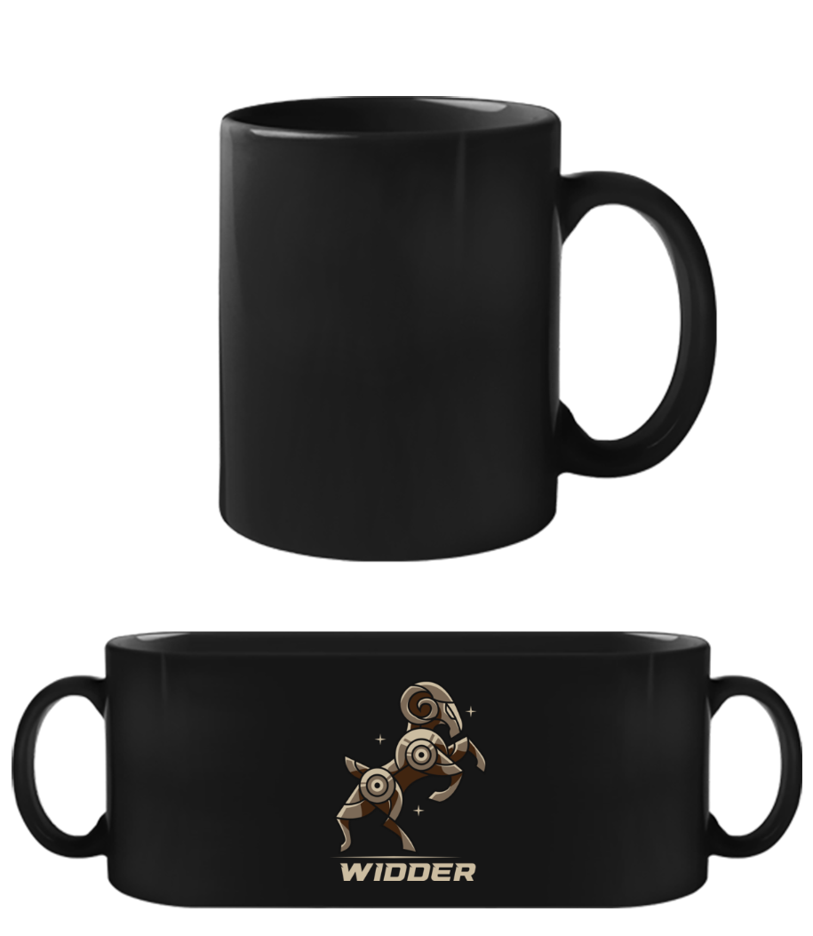 Mecha Roboter Sternzeichen Widder · Schwarze Tasse