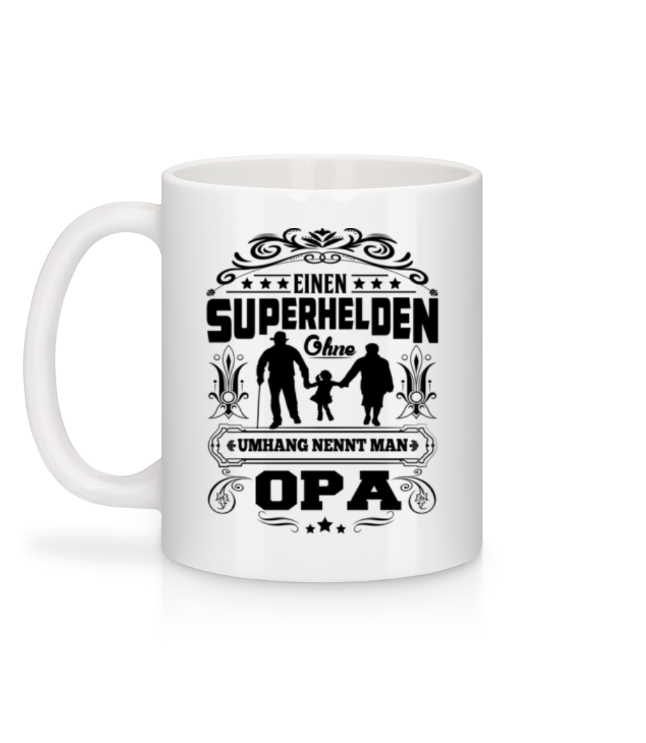 Vorschau: Opa Superheld Ohne Umhang - Tasse - Weiß - Hinten