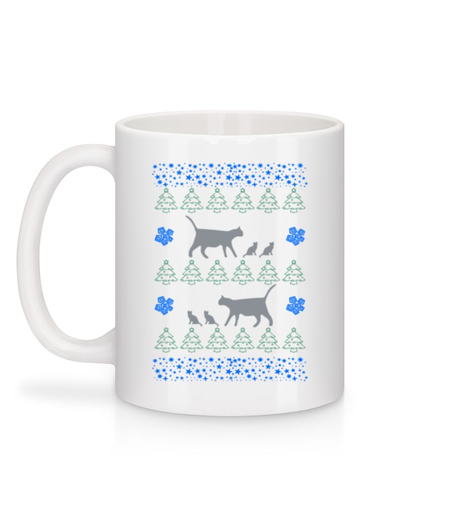 Aperçu: Christmas Cats - Mug en céramique blanc - Blanc - Derrière