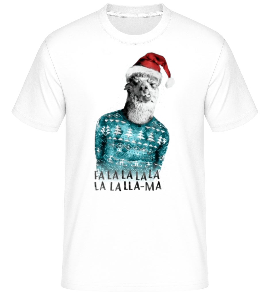 Aperçu: Lama De Noël -  T-Shirt Shirtinator homme - Blanc - Devant