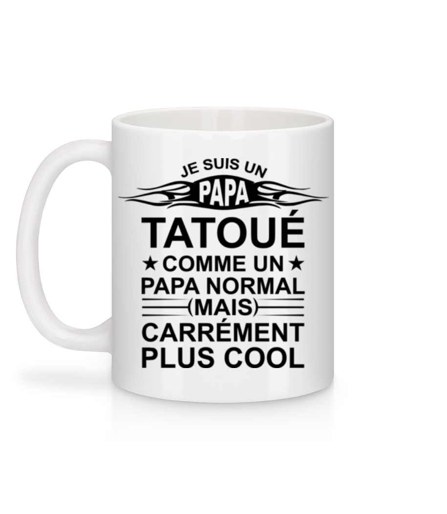 Aperçu: Je Suis Un Papa Tatoué - Mug en céramique blanc - Blanc - Derrière