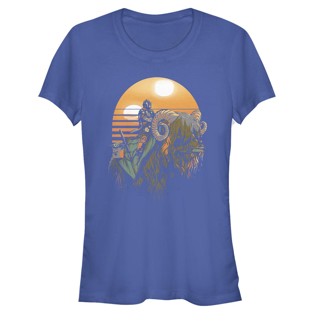 Aperçu: Star Wars - The Mandalorian - Skupina Bantha Riders - Femme T-shirt - Bleu royal - Devant