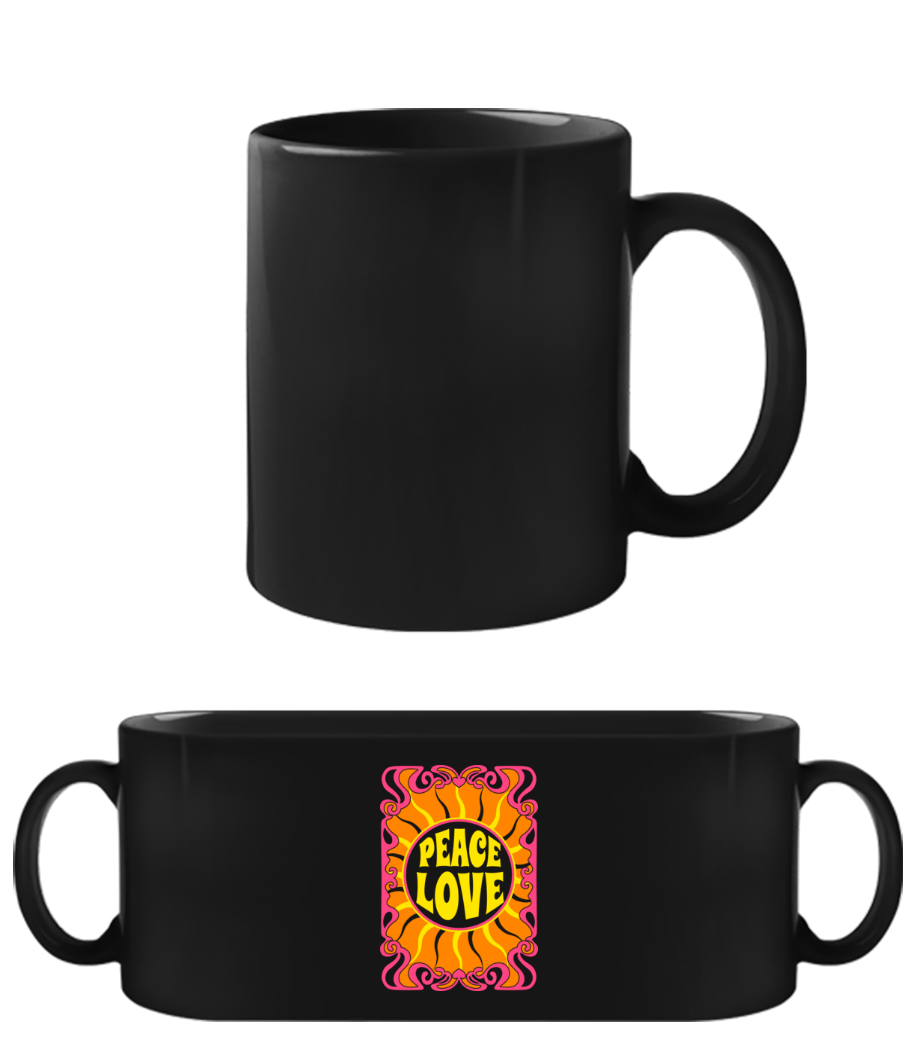 Hippie Peace Love · Tasse Noire