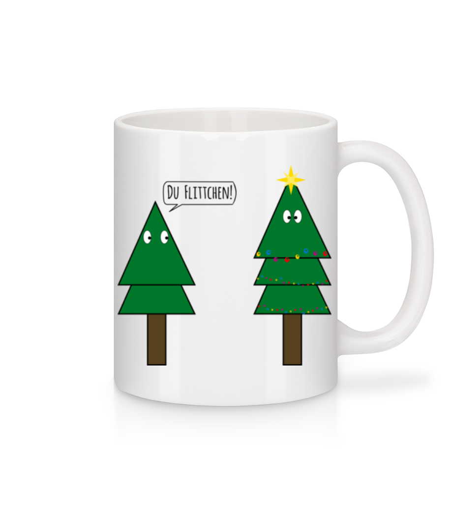 Vorschau: Du Flittchen Tannenbaum - Tasse - Weiß - Vorne
