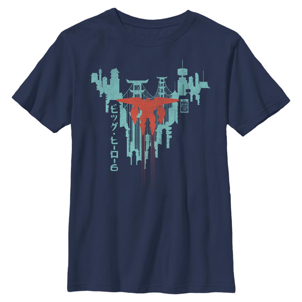 Pixar - Les Nouveaux Héros - Photo de groupe Baymax San Fransokyo - Enfant T-shirt