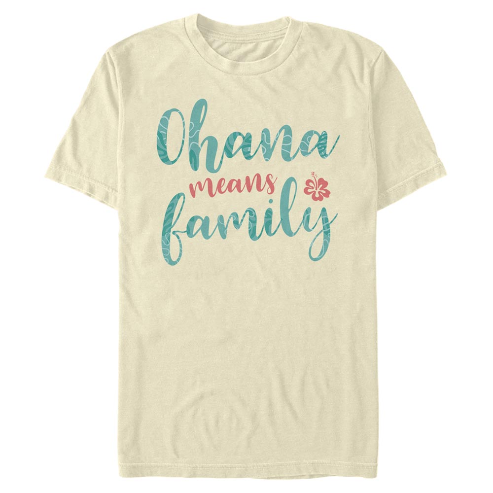 Aperçu: Disney Classics - Lilo & Stitch - Lilo & Stitch Ohana Script - Homme T-shirt - Crème - Devant