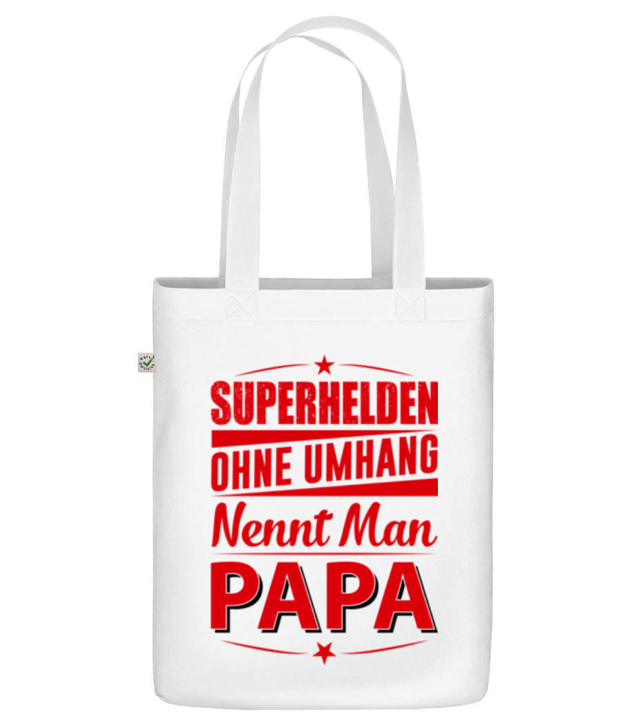 Superhelden Papa - Bio Tasche - Weiß - Vorne
