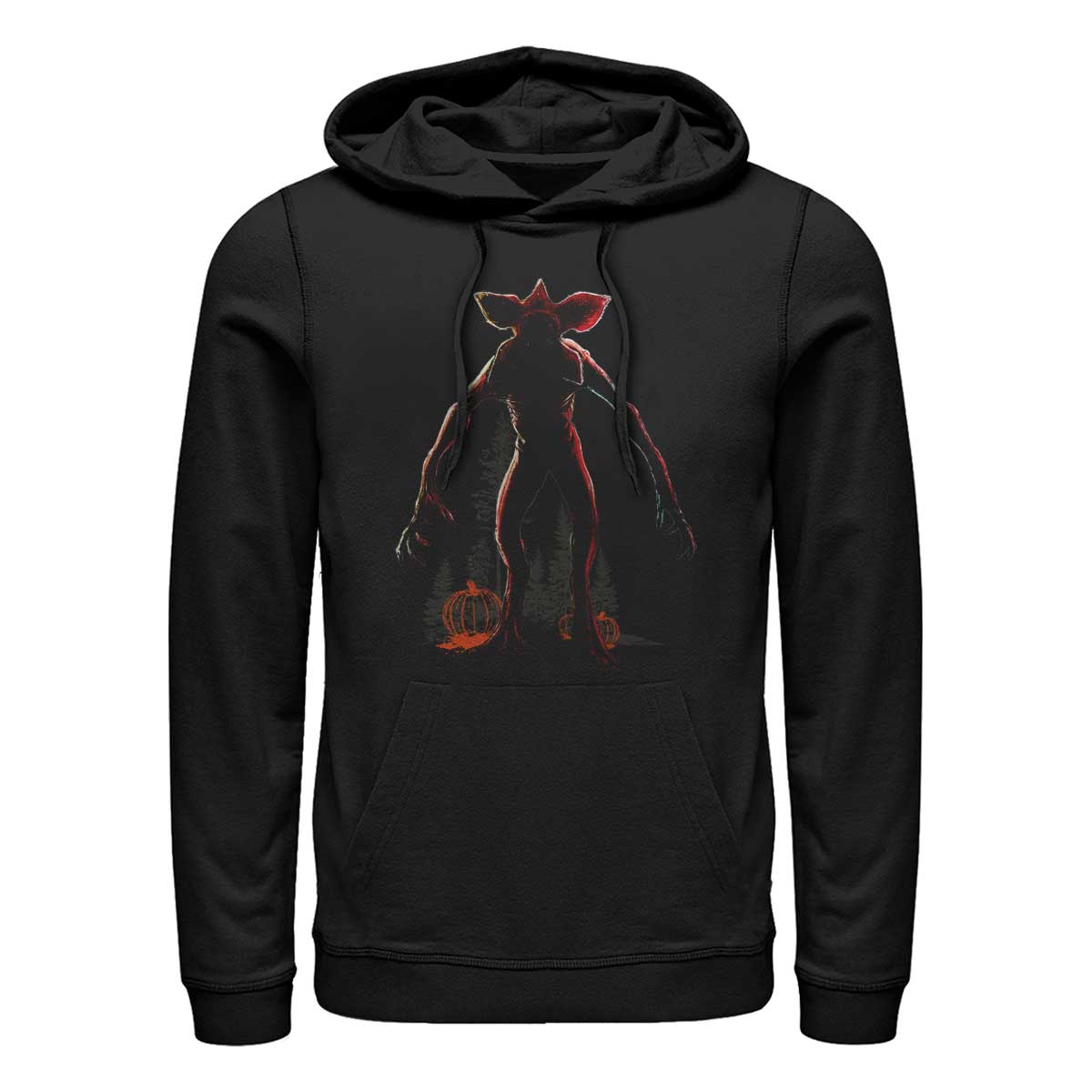 Aperçu: Netflix - Stranger Things - Demogorgon Haunted Night - Halloween - Unisex Sweat à capuche - Noir - Devant