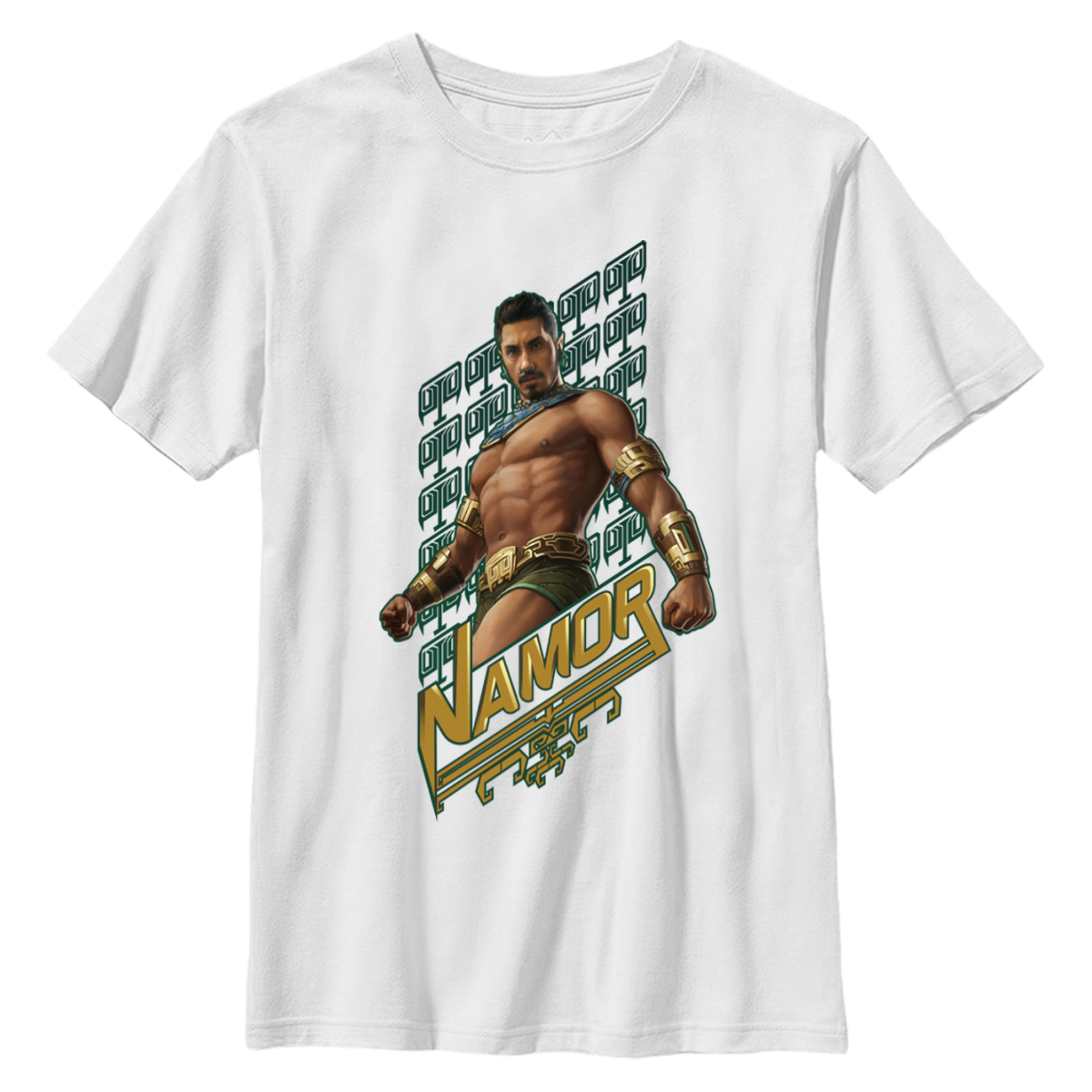 Marvel - Panthère noire Wakanda pour toujours - Namor Name - Enfant T-shirt - Blanc - Devant