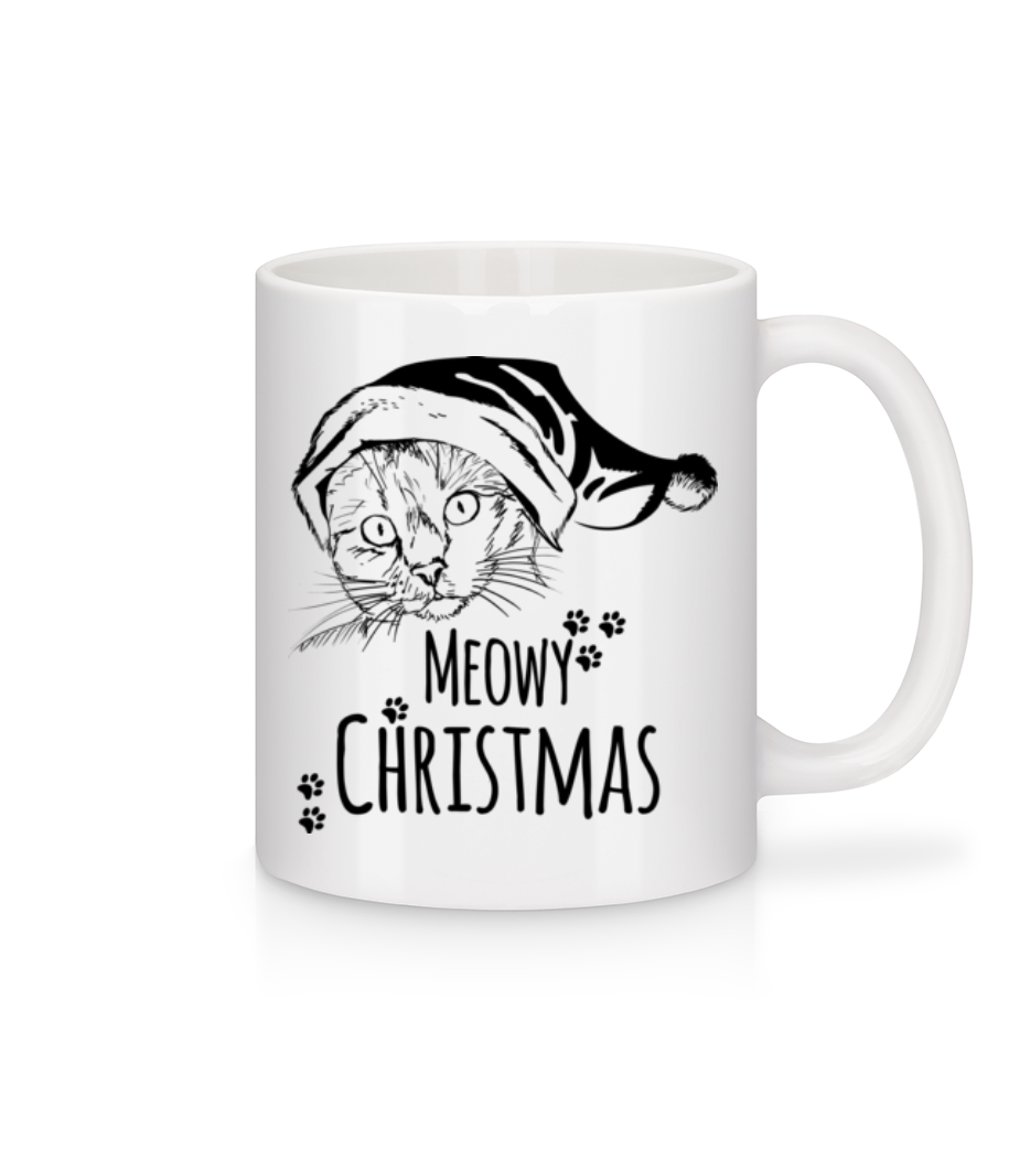Aperçu: Meowy Christmas - Mug en céramique blanc - Blanc - Devant