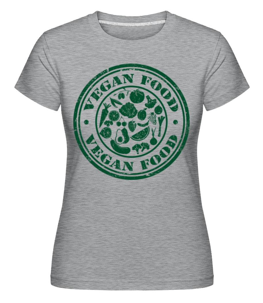 Aperçu: Vegan Food Sign -  T-shirt Shirtinator femme - Gris chiné - Devant
