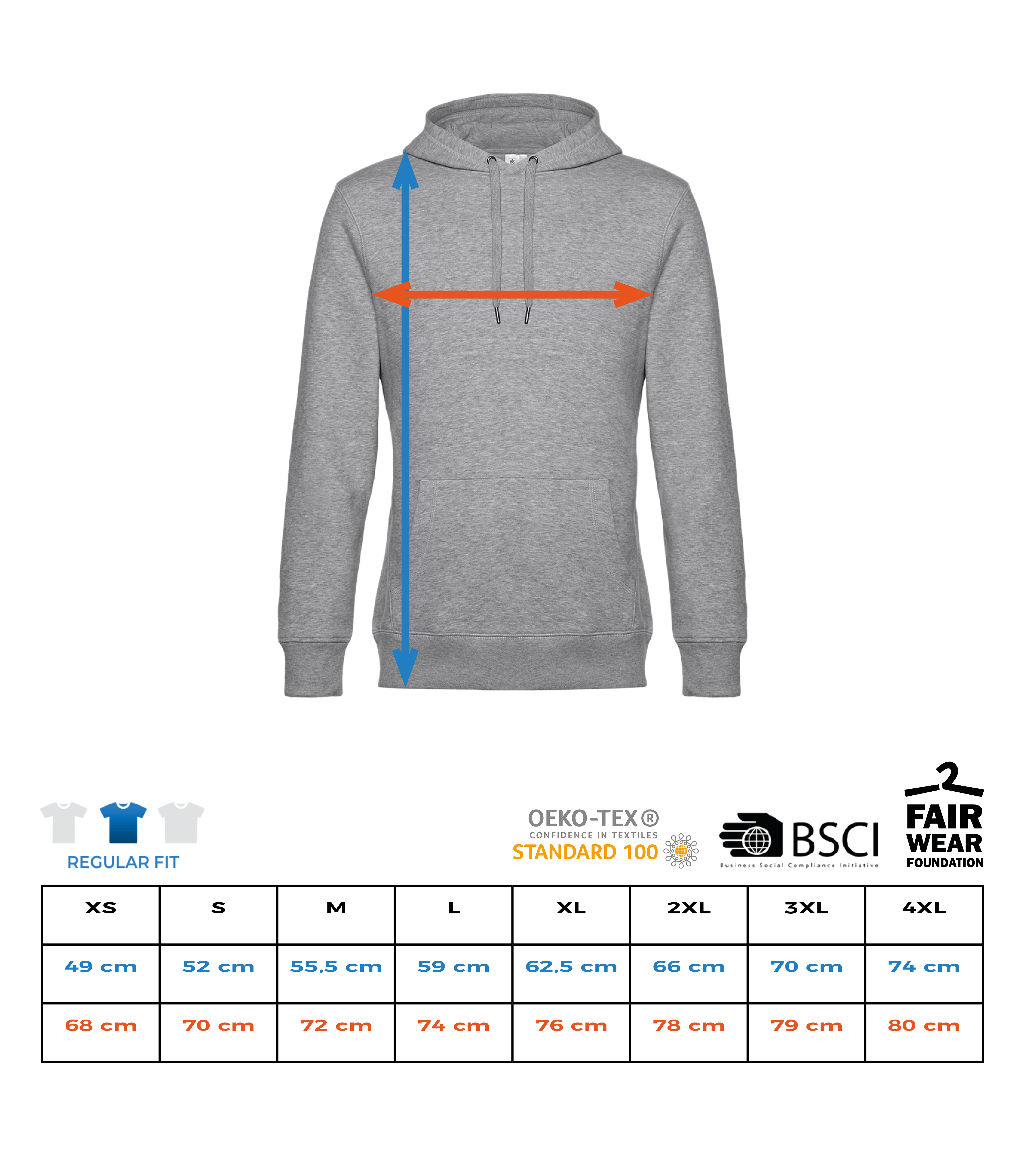 Aperçu: Marvel - Eternals - Arishem Blue - Unisex Sweat à capuche - Tableau des tailles