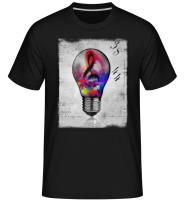 Colourful Lightbumb -  Shirtinator Men's T-Shirt - Black - Front Colourful Lightbumb -  Shirtinator Men's T-Shirt - Black - Front