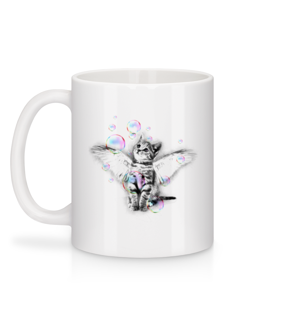 Aperçu: Chat Bulle De Savon - Mug en céramique blanc - Blanc - Derrière