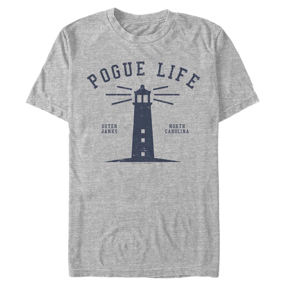 Aperçu: Netflix - Outer Banks - Logo Pogue Life - Homme T-shirt - Gris chiné - Devant