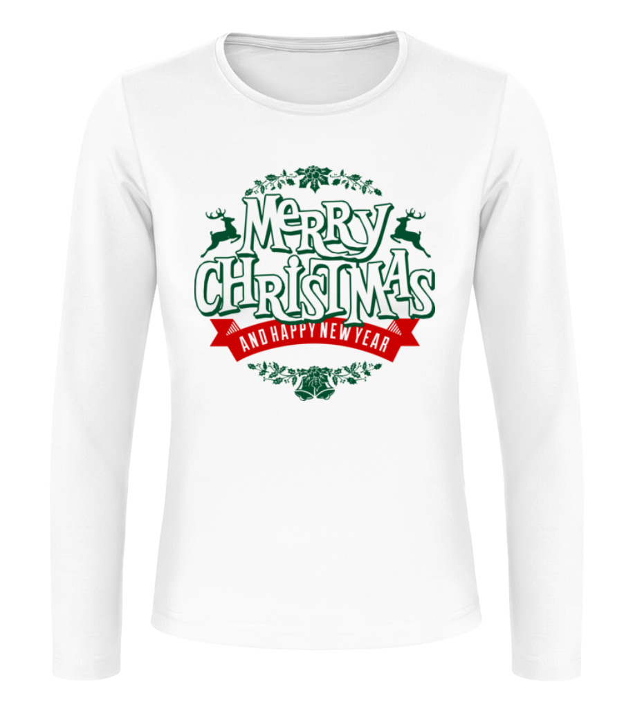 Merry Christmas Label · T-shirt à manches longues standard Femme