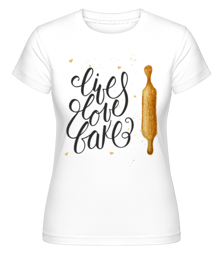 Aperçu: Live Love Bake -  T-shirt Shirtinator femme - Blanc - Devant