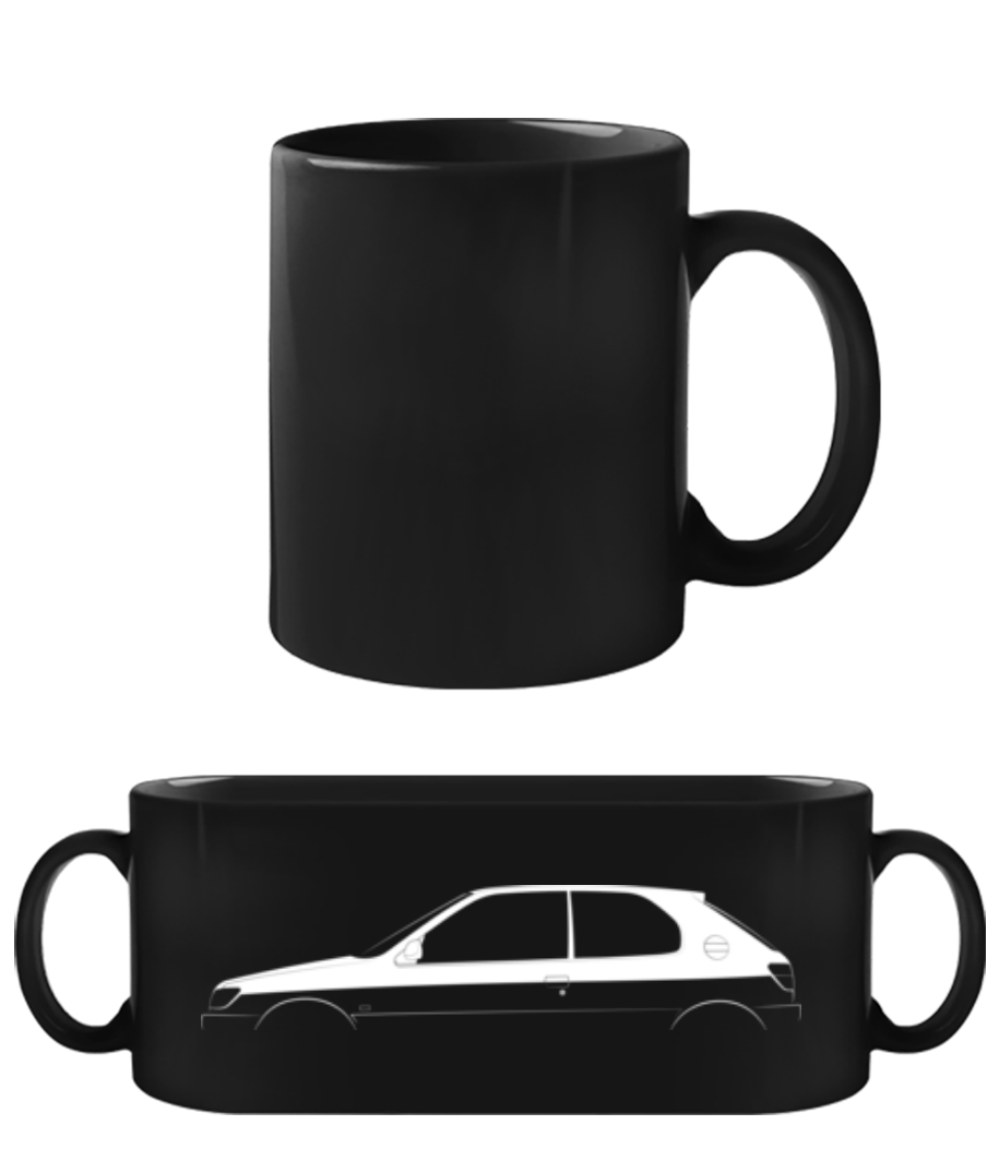 'Peugeot 306 Le Mans' Silhouette · Tasse Noire