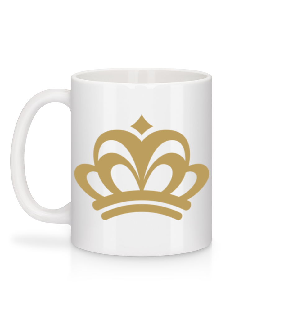 Signe De La Couronne - Mug en céramique blanc - Blanc - Derrière