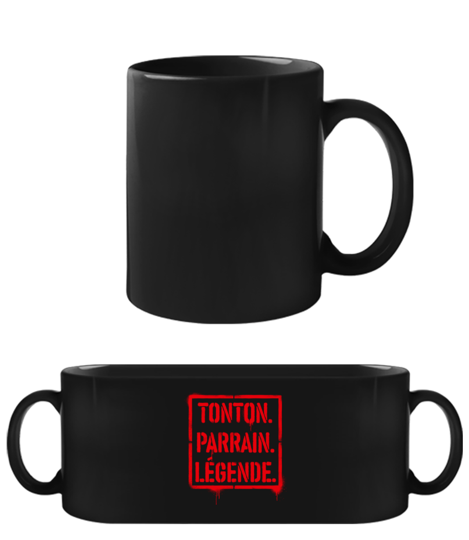 Tonton Parrain Légende Pochoir Graffiti · Tasse Noire