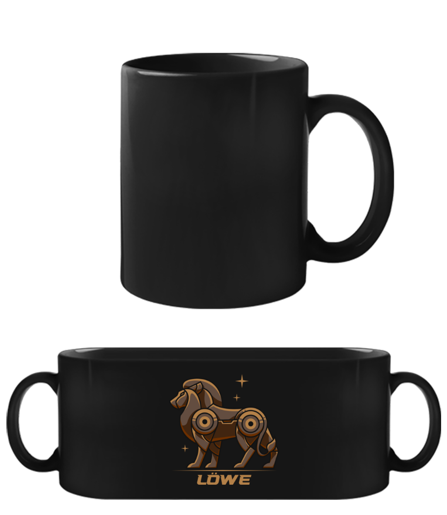 Mecha Roboter Sternzeichen Löwe · Schwarze Tasse
