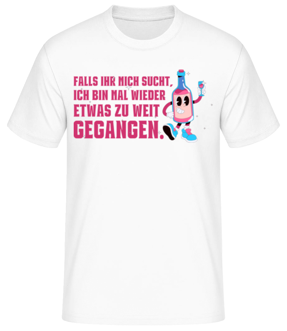 Vorschau: Etwas Zu Weit Gehen - Männer Basic T-Shirt - Weiß - Vorne