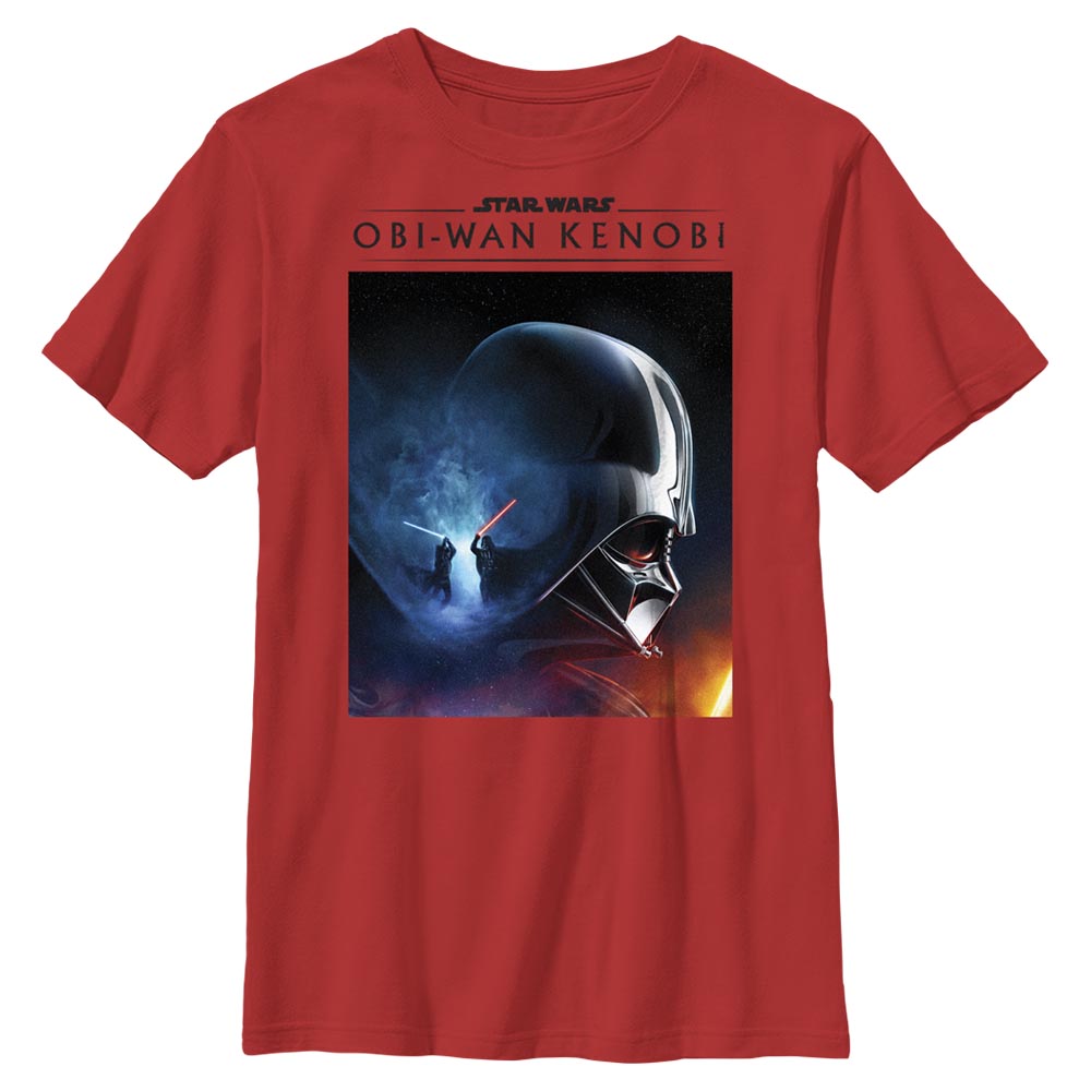 Aperçu: Star Wars - Obi-Wan Kenobi - Obi-Wan Kenobi & Darth Vader Galaxy Fight - Enfant T-shirt - Rouge - Devant