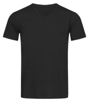 Männer T-Shirt V-Ausschnitt - Schwarz - Vorne