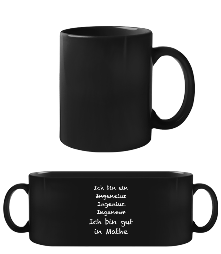 Vorschau: Ingenieur Mathe - Schwarze Tasse - Schwarz - Vorne