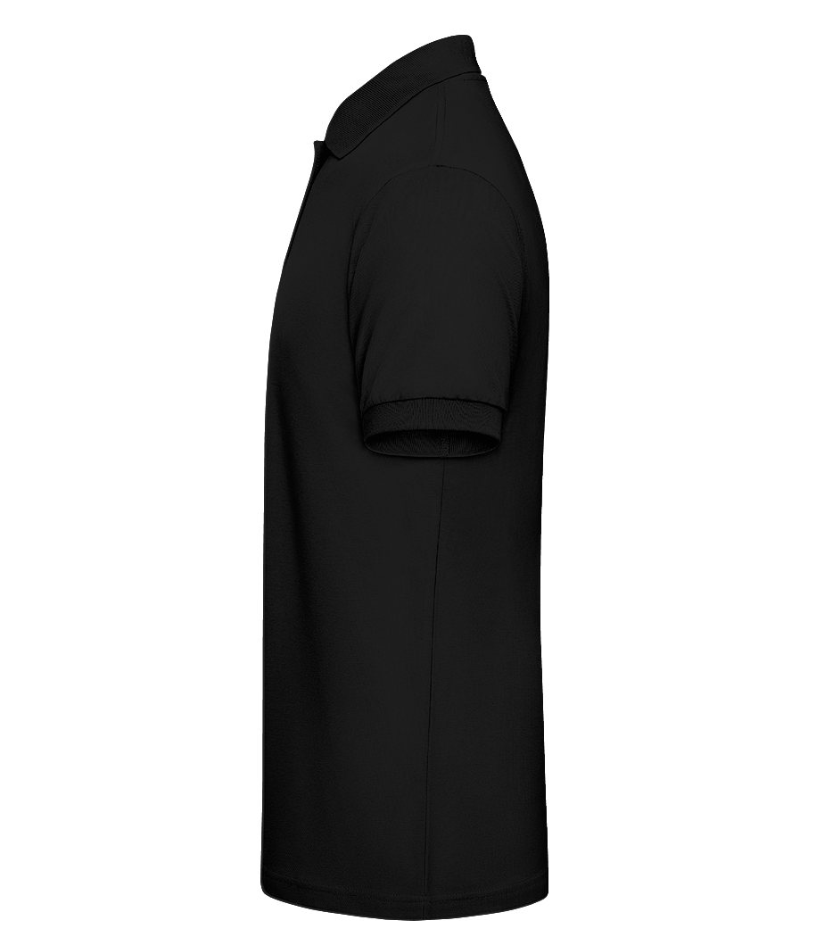 Polo en piqué fin pour hommes - Noir - Gauche