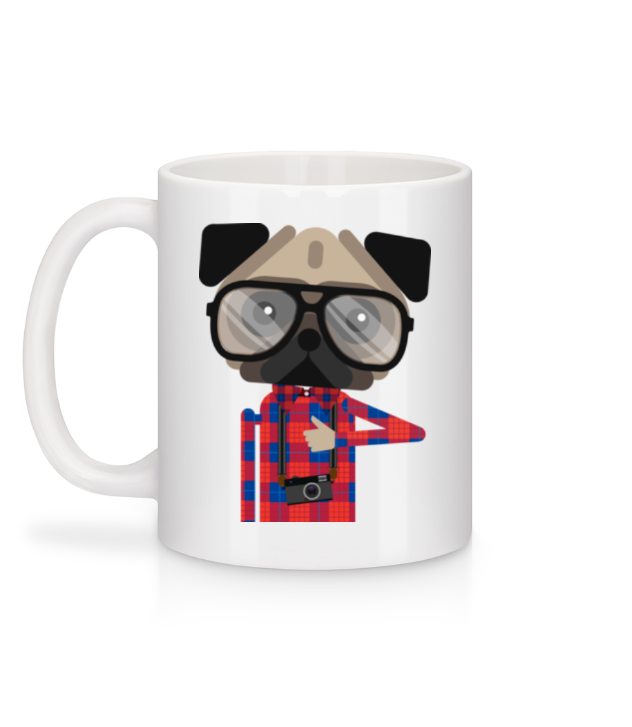 Aperçu: Chien Ringard - Mug en céramique blanc - Blanc - Derrière