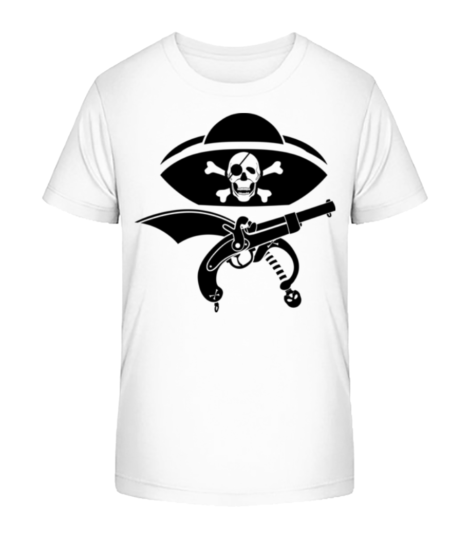 Pirate Symbol Black - T-shirt bio Enfant Stanley Stella 2.0 - Blanc - Devant
