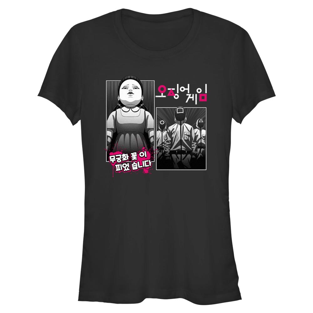 Netflix - Squid Game - Doll Manga - Femme T-shirt - Noir - Devant