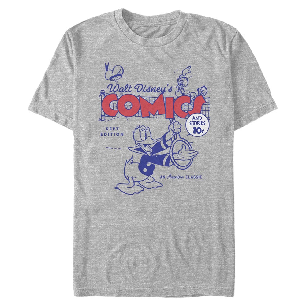 Aperçu: Disney - Mickey Mouse - Donald Duck Donalds Comic Cover - Homme T-shirt - Gris chiné - Devant