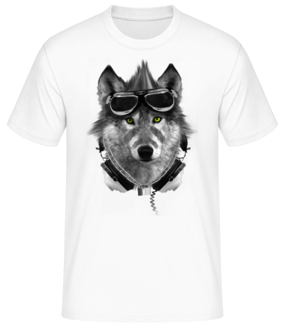 Aperçu: Motard Loup - T-shirt standard Homme - Blanc - Devant