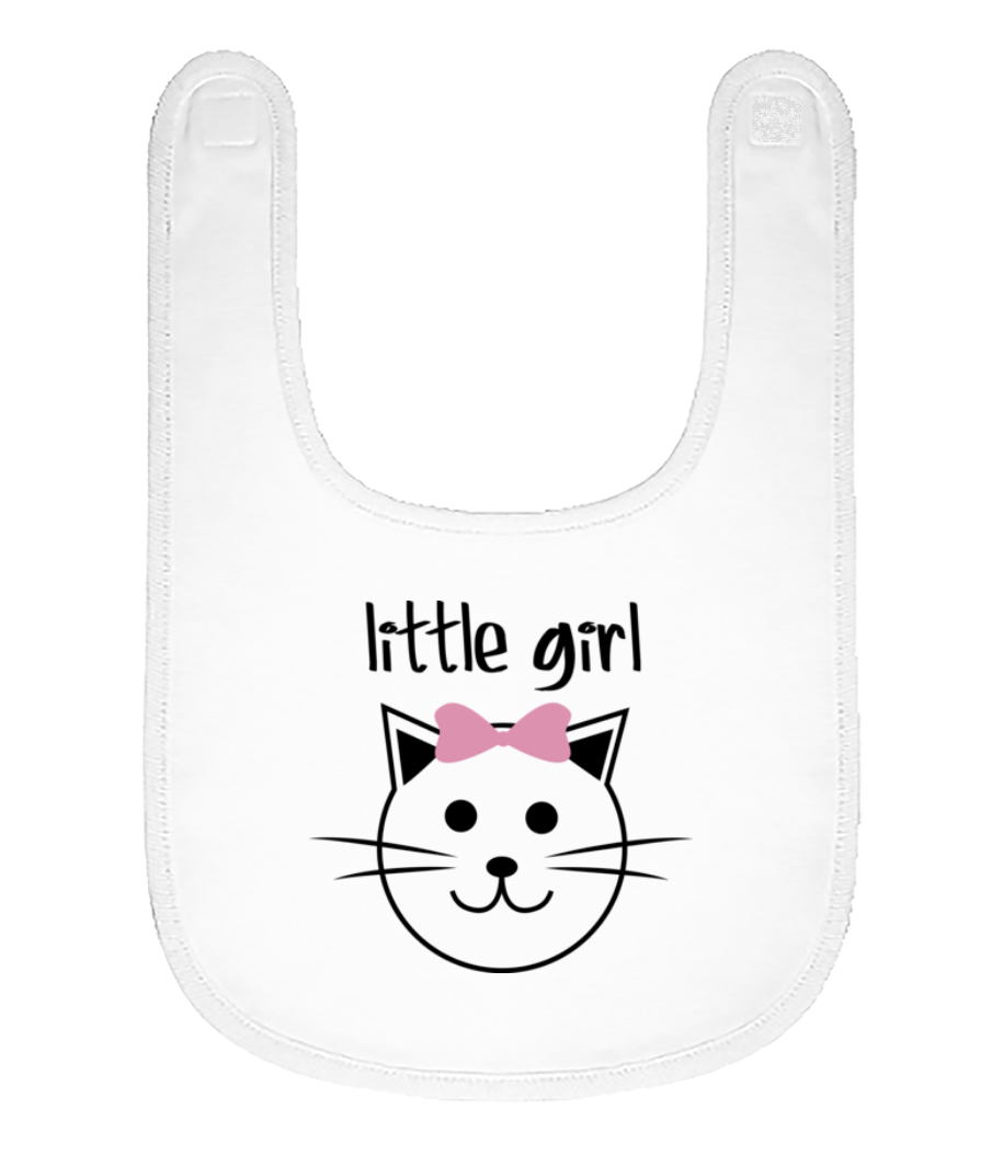 Little Girl - Chat - Bavoir Bébé bio - Blanc - Devant
