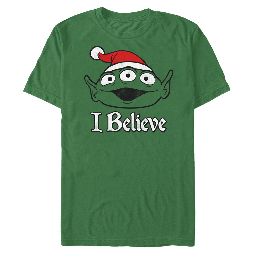 Aperçu: Pixar - Toy Story - Extraterrestres I Believe That - Christmas - Homme T-shirt - Vert irlandais - Devant