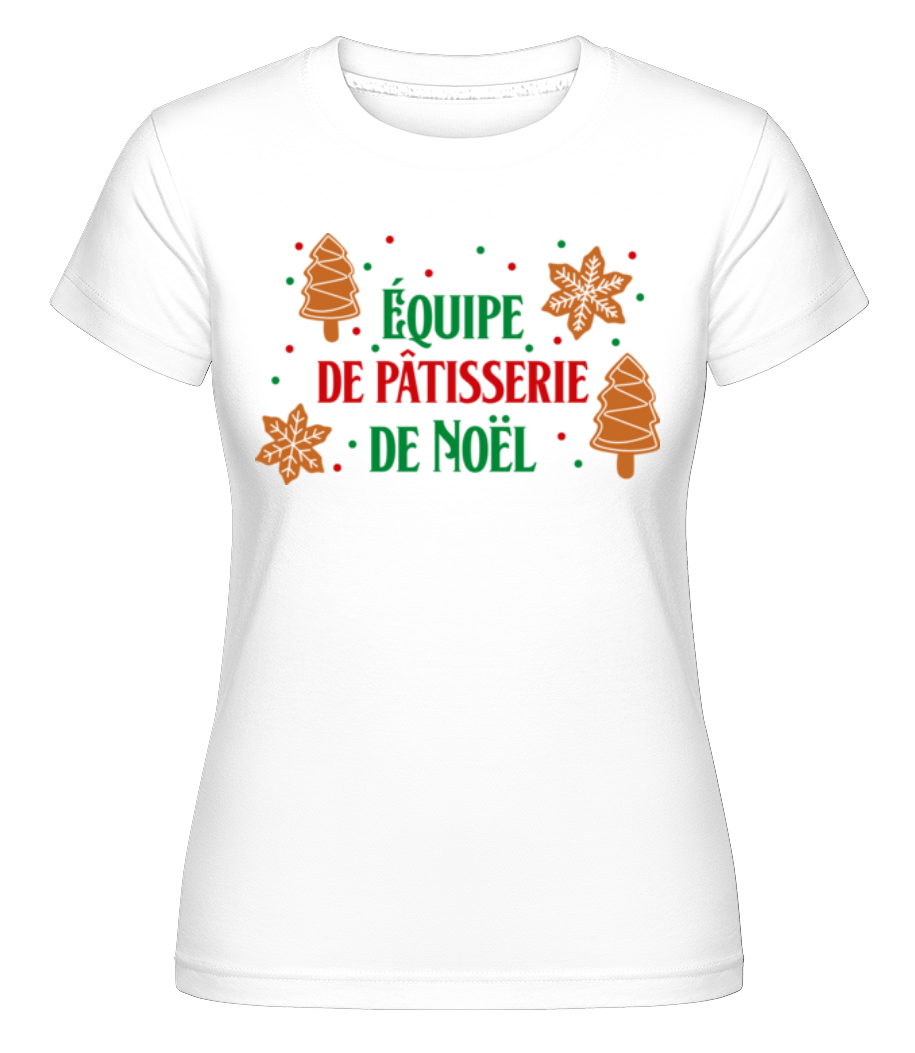 Aperçu: Équipe De Pâtisserie De Noël 2 -  T-shirt Shirtinator femme - Blanc - Devant
