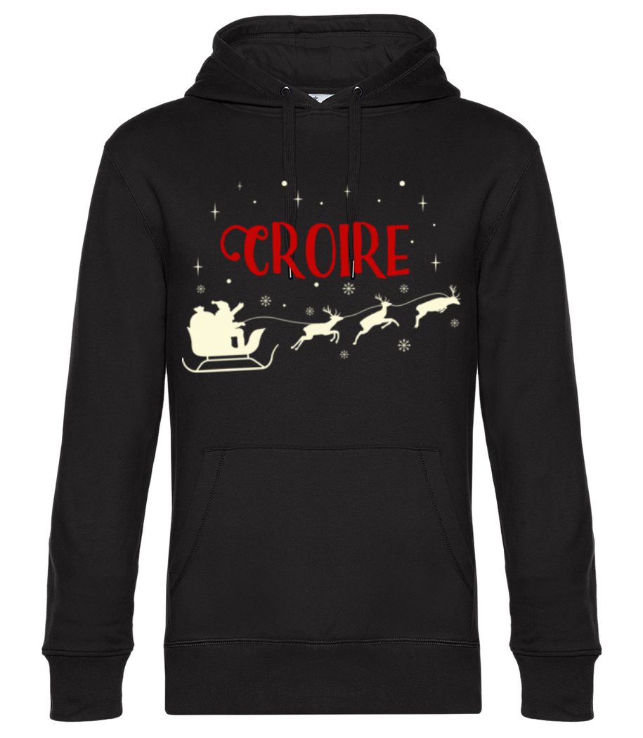 Aperçu: Croire - Sweat à capuche premium Unisexe - Noir - Devant