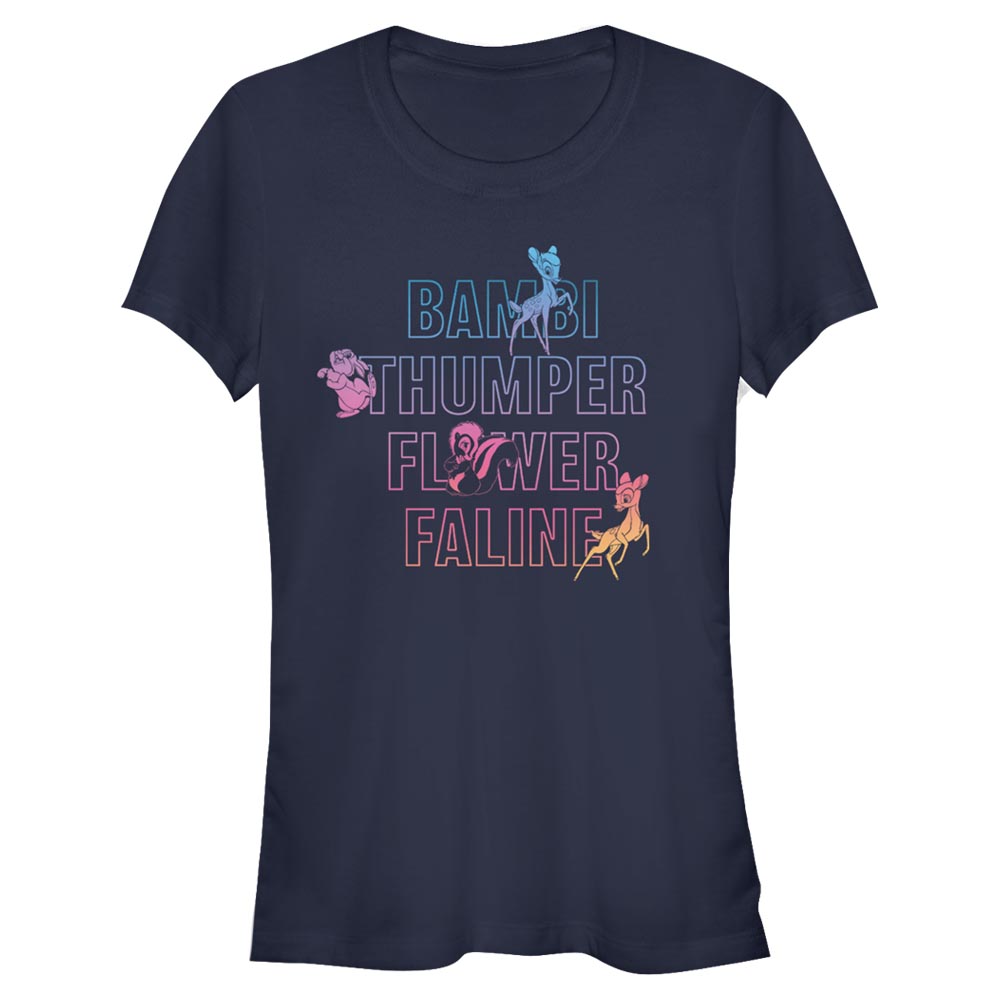 Disney Classics - Bambi - Photo de groupe Characters Names Stacked - Femme T-shirt