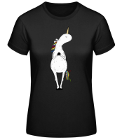 Yoga Unicorn The Tree - Women's Basic T-Shirt - Black - Front Yoga Unicorn The Tree - Women's Basic T-Shirt - Black - Front