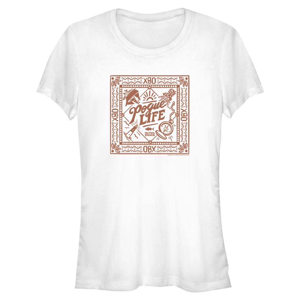 Netflix - Outer Banks - Logo Square Badge - Femme T-shirt - Blanc - Devant