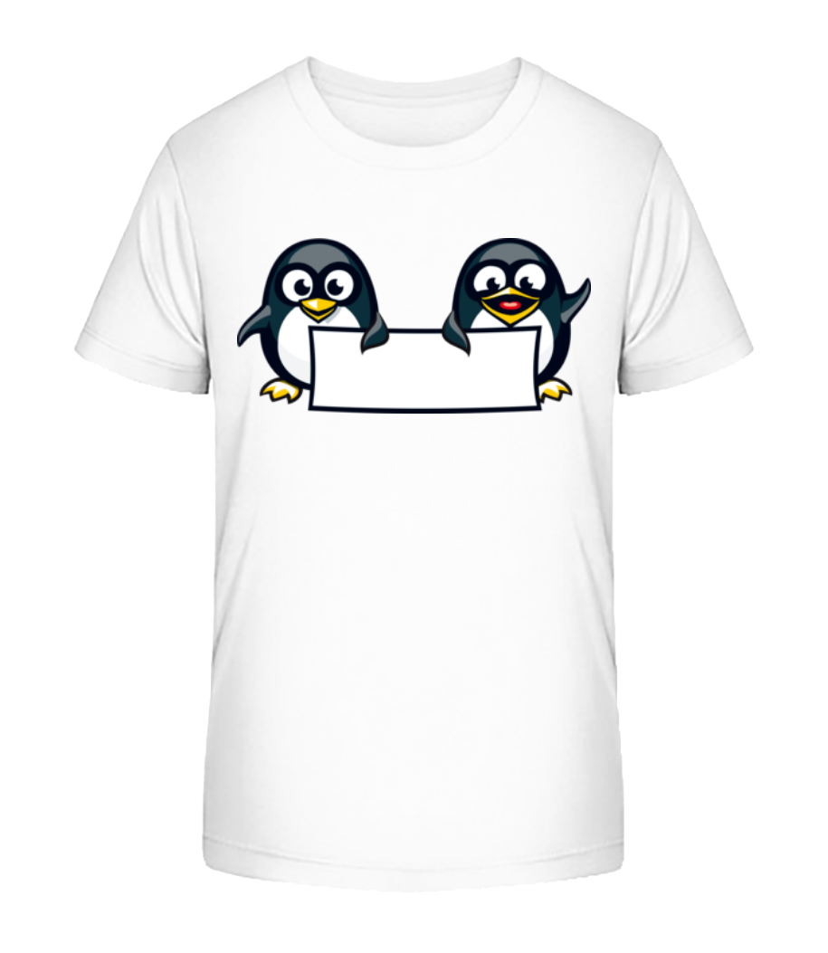 Aperçu: Cute Penguins Sign - T-shirt bio Enfant Stanley Stella 2.0 - Blanc - Devant