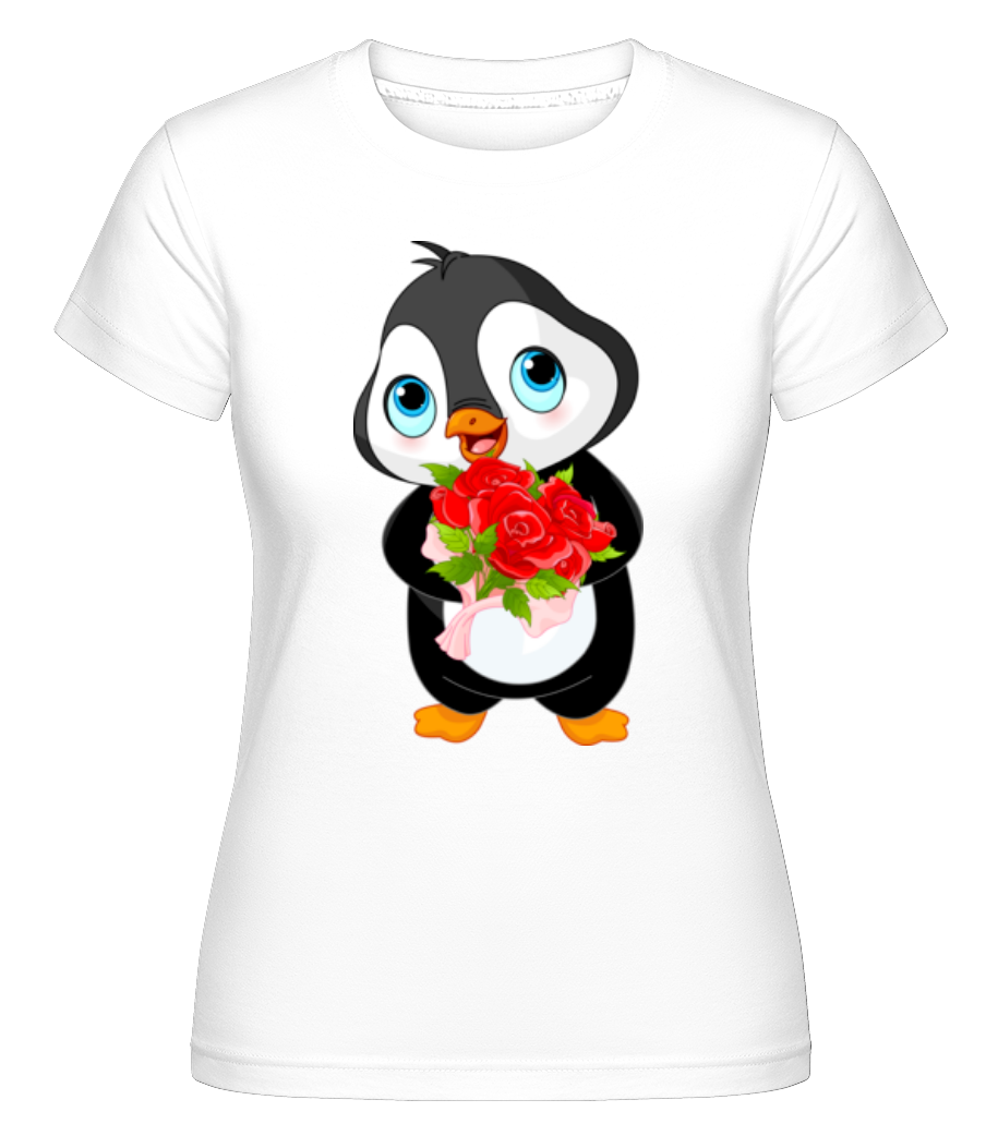 Cute Love Penguin -  T-shirt Shirtinator femme - Blanc - Devant