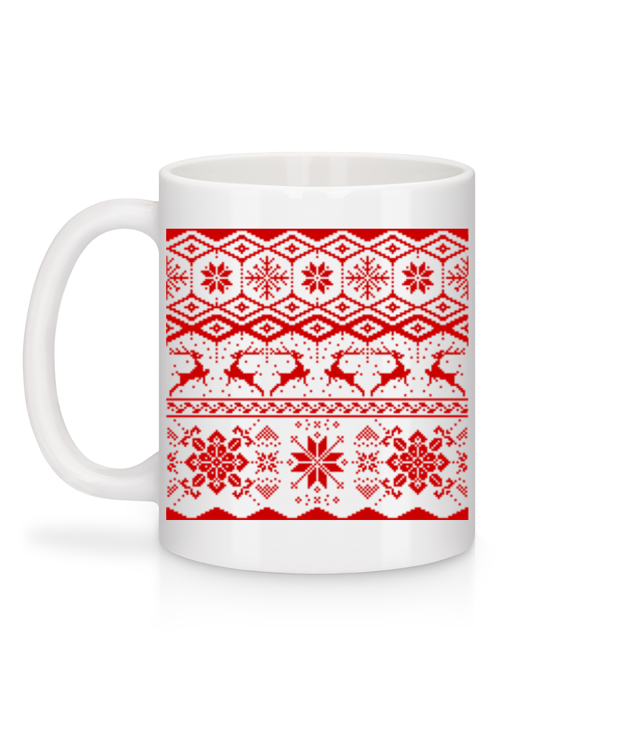 Motif De Noël - Mug en céramique blanc - Blanc - Derrière