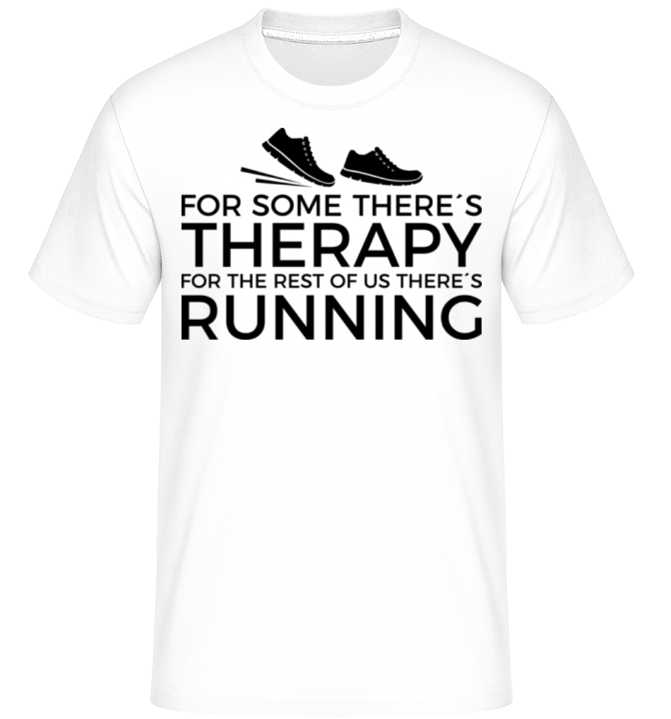 Aperçu: Running Is My Therapy -  T-Shirt Shirtinator homme - Blanc - Devant