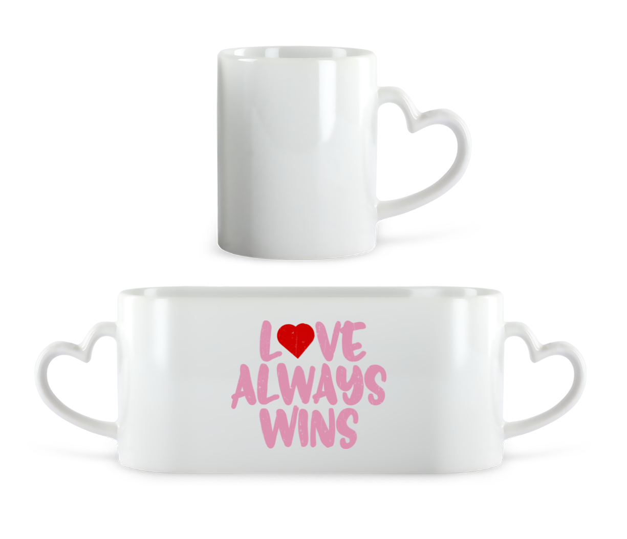 Love Always Wins · Tasse en forme de coeur