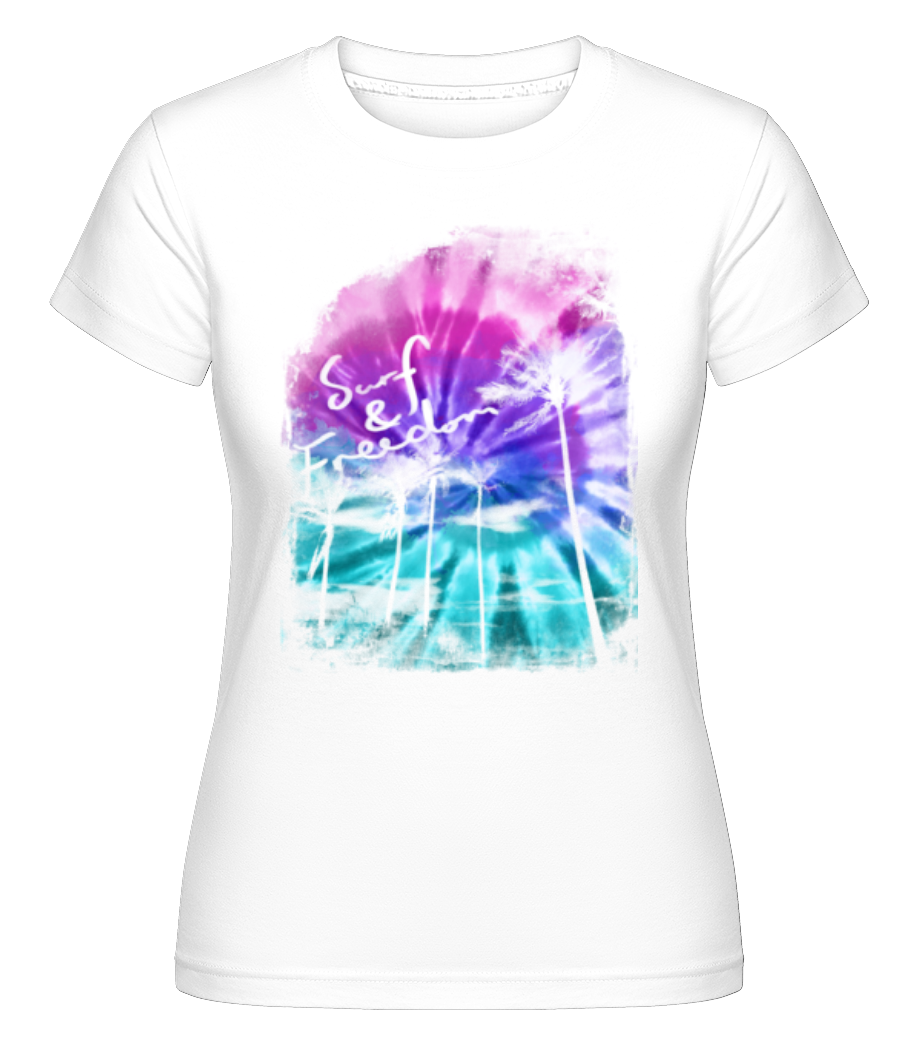 Surf And Freedom -  T-shirt Shirtinator femme - Blanc - Devant
