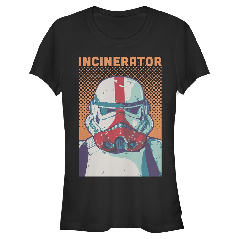 Star Wars - The Mandalorian - Trooper Halftone Incinerator - Femme T-shirt - Noir - Devant